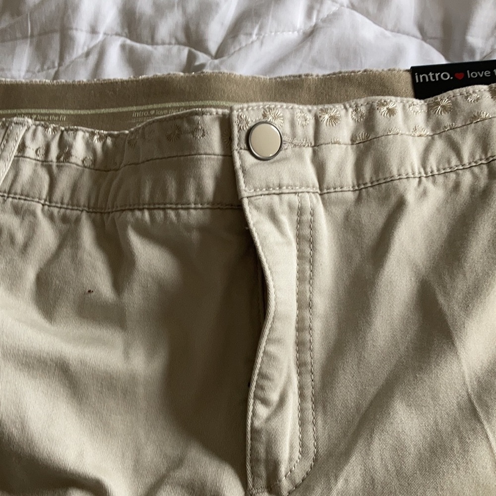 Intro-love the fit tan 20W women’s shorts. NWT